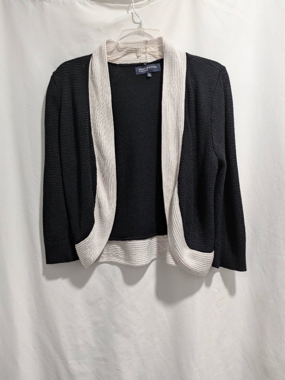 Jones New York black and white bolero knit jacket